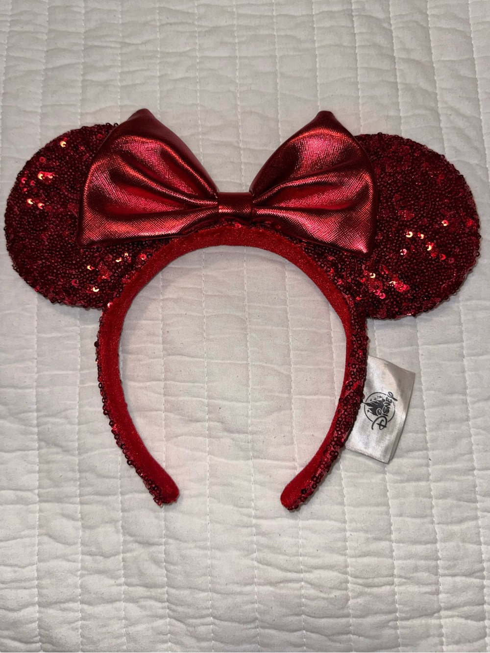 Disney Red Sequins Mickey Minnie Ears